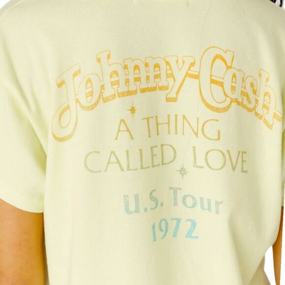 New! Daydreamer Womens Johnny Cash A Thing Called Love Tour Tee Yellow Small NWT - Picture 2 of 13